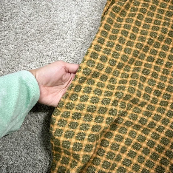 Known Supply Women’s Organic Cotton Cadence Overall Retro in Apricot Plaid M - Picture 9 of 14